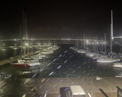 台風６号接近に伴うマリーナの当直巡回　03:00実施